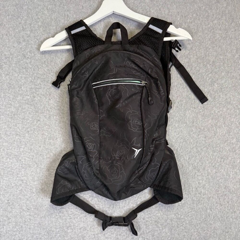 Old Navy Active Women's Black Floral Backpack Ripstop Nylon Travel Gym